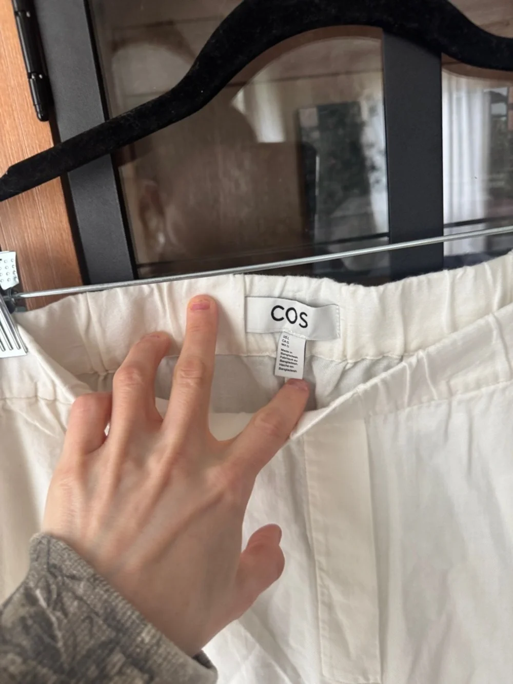 New COS linen pants pull on high rise wide leg elastic waitband boxers